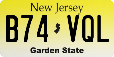 NJ license plate B74VQL