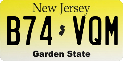 NJ license plate B74VQM