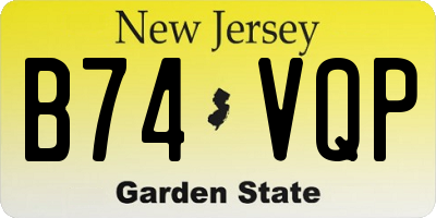 NJ license plate B74VQP