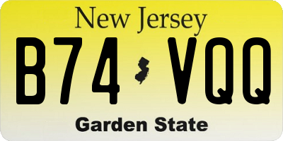 NJ license plate B74VQQ