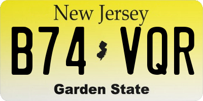 NJ license plate B74VQR