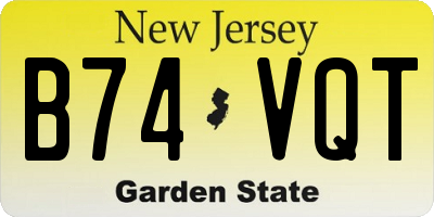 NJ license plate B74VQT