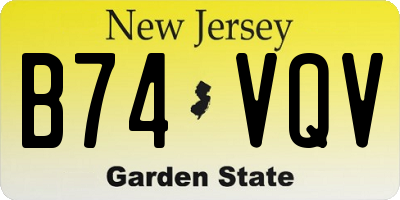 NJ license plate B74VQV