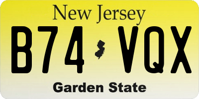 NJ license plate B74VQX