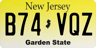 NJ license plate B74VQZ