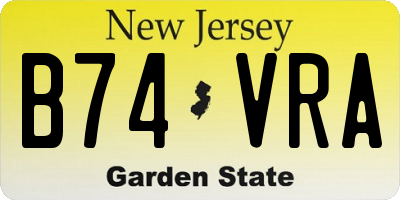 NJ license plate B74VRA