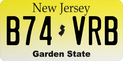 NJ license plate B74VRB