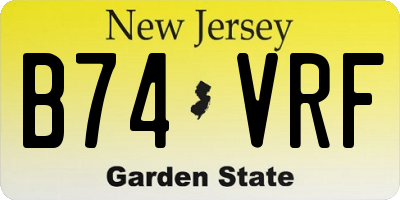 NJ license plate B74VRF
