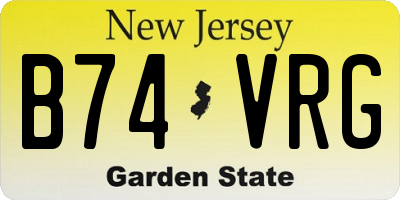 NJ license plate B74VRG