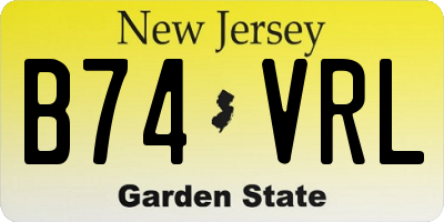 NJ license plate B74VRL