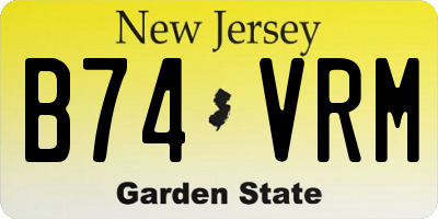 NJ license plate B74VRM