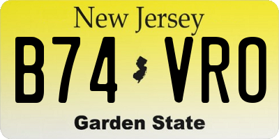 NJ license plate B74VRO