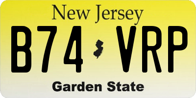 NJ license plate B74VRP