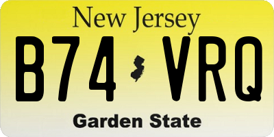 NJ license plate B74VRQ
