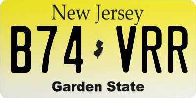 NJ license plate B74VRR