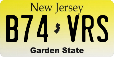 NJ license plate B74VRS