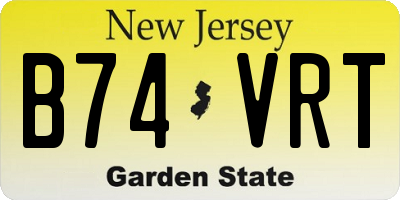 NJ license plate B74VRT