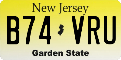 NJ license plate B74VRU