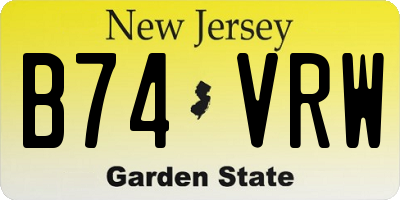 NJ license plate B74VRW