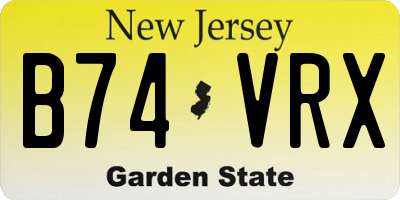 NJ license plate B74VRX