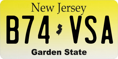 NJ license plate B74VSA