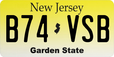NJ license plate B74VSB