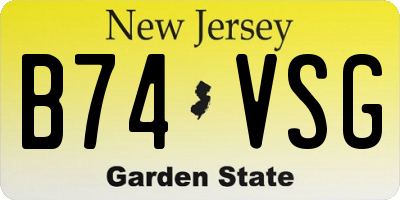 NJ license plate B74VSG