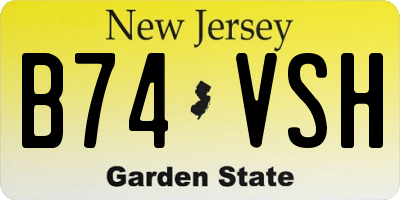 NJ license plate B74VSH