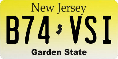 NJ license plate B74VSI