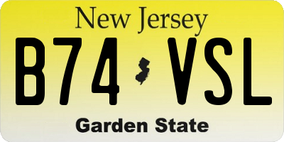 NJ license plate B74VSL