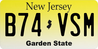 NJ license plate B74VSM