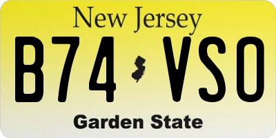 NJ license plate B74VSO