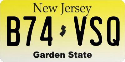 NJ license plate B74VSQ