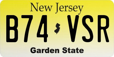 NJ license plate B74VSR