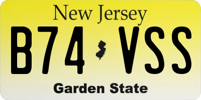 NJ license plate B74VSS