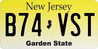 NJ license plate B74VST