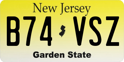 NJ license plate B74VSZ