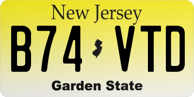 NJ license plate B74VTD