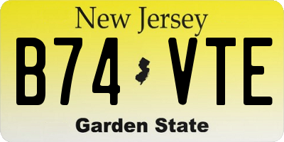 NJ license plate B74VTE