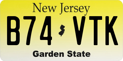 NJ license plate B74VTK