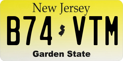 NJ license plate B74VTM