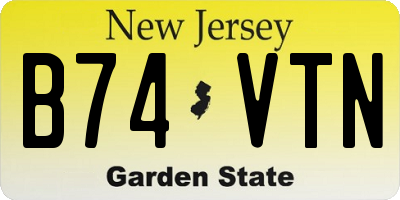 NJ license plate B74VTN