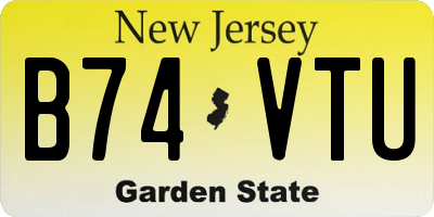 NJ license plate B74VTU