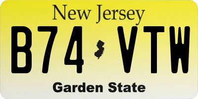NJ license plate B74VTW