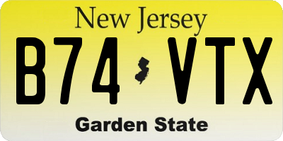 NJ license plate B74VTX