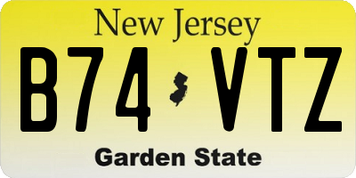 NJ license plate B74VTZ
