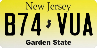 NJ license plate B74VUA
