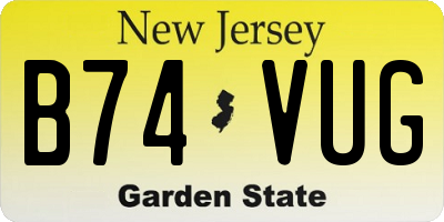 NJ license plate B74VUG