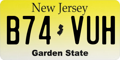 NJ license plate B74VUH