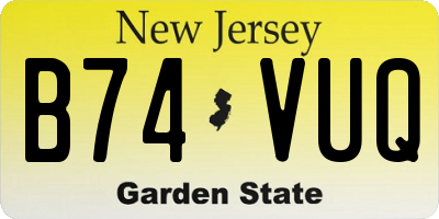 NJ license plate B74VUQ